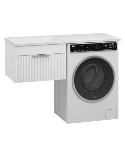 ENFIDA - 60 Тумба подвесная 1 ящ. под стир. машину, белая мат. эмаль (Энфида) / раковина левая