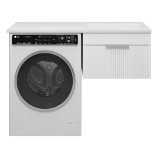 ENFIDA - 60 Тумба подвесная 1 ящ. под стир. машину, белая мат. эмаль (Энфида) / раковина правая