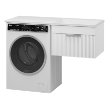 ENFIDA - 60 Тумба подвесная 1 ящ. под стир. машину, белая мат. эмаль (Энфида) / раковина правая