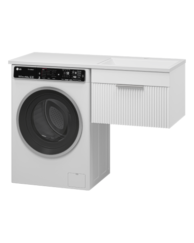 ENFIDA - 60 Тумба подвесная 1 ящ. под стир. машину, белая мат. эмаль (Энфида) / раковина правая