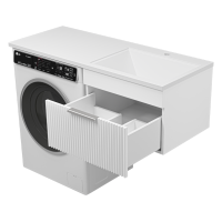 ENFIDA - 60 Тумба подвесная 1 ящ. под стир. машину, белая мат. эмаль (Энфида) / раковина правая