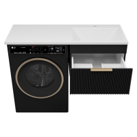 ENFIDA - 60 Тумба подвесная 1 ящ. под стир. машину, черная мат. эмаль (Энфида) / раковина правая