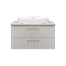 ELCHE - 80 Тумба подвесная с 2 ящ. сер.кашемир (эмаль) / раковина