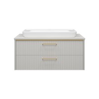 ELCHE -100 Тумба подвесная с 2 ящ. сер.кашемир (эмаль) / раковина