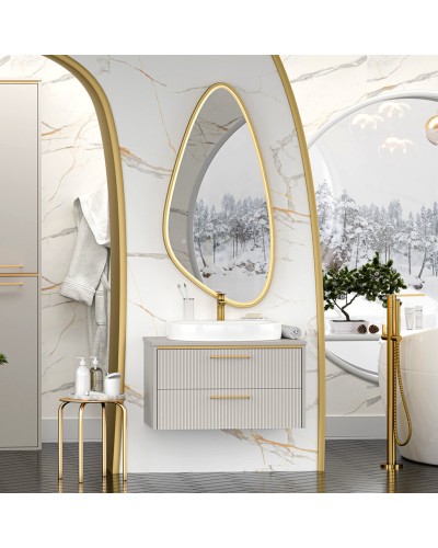 ELCHE - 80 Тумба подвесная с 2 ящ. сер.кашемир (эмаль) / раковина