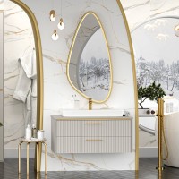 ELCHE -100 Тумба подвесная с 2 ящ. сер.кашемир (эмаль) / раковина