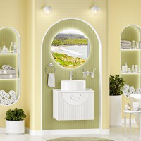 Ярина - 60 Тумба подвесная 2 дв. белая мат. эмаль / столешница / раковина