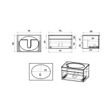 ENFIDA - 70 Тумба подвесная зеленая мат. эмаль 1 ящ.  (Энфида)