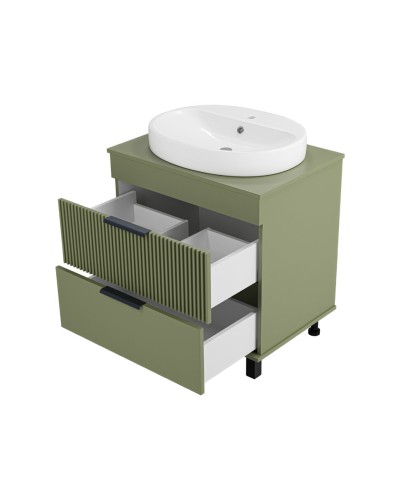 ENFIDA - 70 Тумба напольная 2 ящ. зеленая мат. эмаль (Энфида)