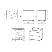 ENFIDA - 70 Тумба напольная 2 ящ. зеленая мат. эмаль (Энфида)