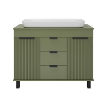 ENFIDA -100 Тумба напольная 3 ящ. зеленая мат. эмаль / раковина