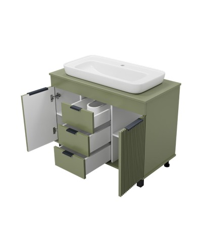 ENFIDA -100 Тумба напольная 3 ящ. зеленая мат. эмаль (Энфида)