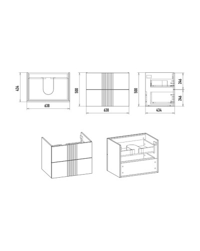 VEGA - 70 Тумба подвесная с 2 ящ. олива