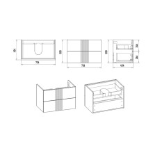 VEGA - 80 Тумба подвесная с 2 ящ. белый