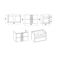 VEGA - 80 Тумба подвесная с 2 ящ. олива