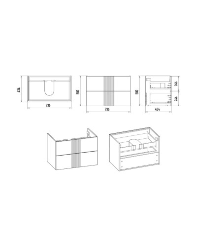 VEGA - 80 Тумба подвесная с 2 ящ. олива