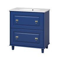 Версаль - 80 Тумба с 2 ящ. синяя матовая