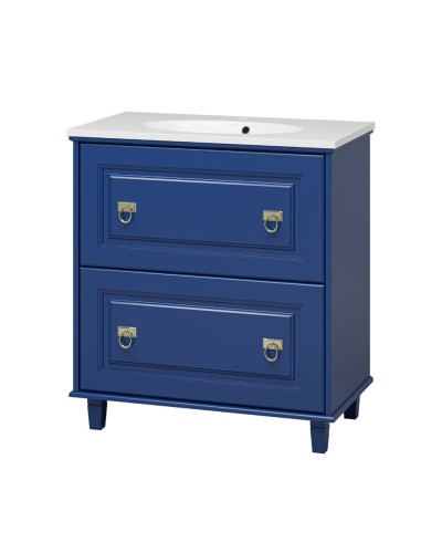 Версаль - 80 Тумба с 2 ящ. синяя матовая