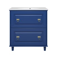 Версаль - 80 Тумба с 2 ящ. синяя матовая