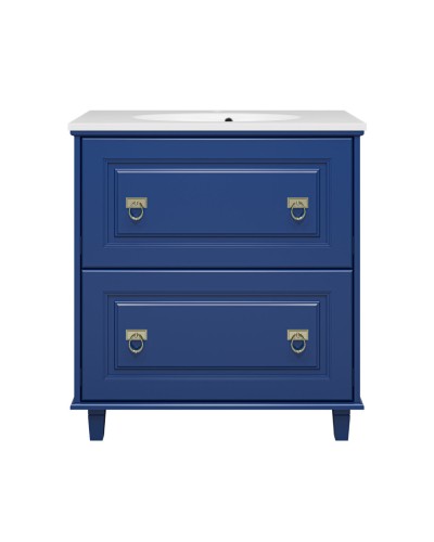 Версаль - 80 Тумба с 2 ящ. синяя матовая