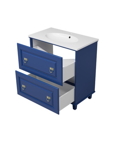Версаль - 80 Тумба с 2 ящ. синяя матовая