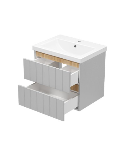 Грэй - 60 Тумба подвесная с 2 ящ. серый