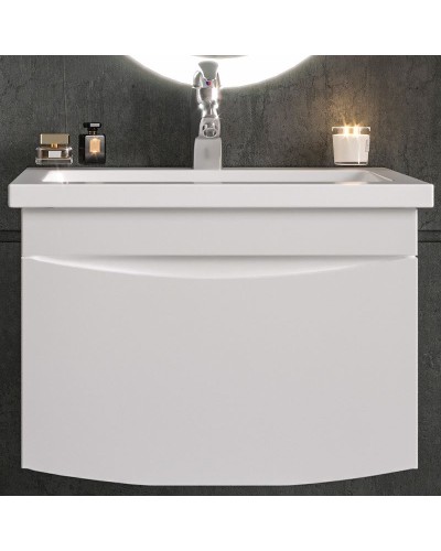 Тумба под раковину Бриклаер Вега 60 4627125414053 подвесная Белый глянец