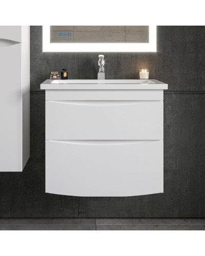 Тумба под раковину Бриклаер Вега 70 4627125414060 подвесная Белый глянец