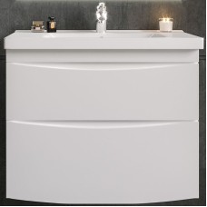 Тумба под раковину Бриклаер Вега 80 4627125414077 подвесная Белый глянец