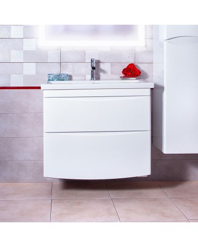 Тумба под раковину Бриклаер Вега 80 4627125414077 подвесная Белый глянец