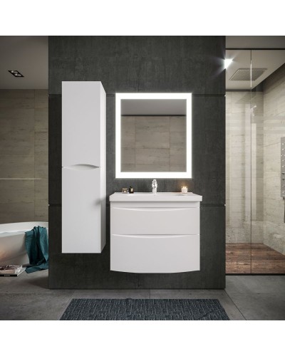 Тумба под раковину Бриклаер Вега 80 4627125414077 подвесная Белый глянец