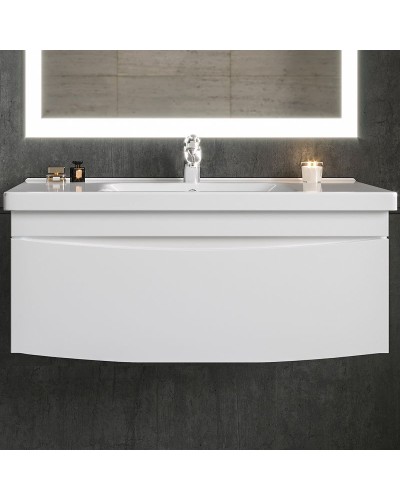 Тумба под раковину Бриклаер Вега 100 4627125414022 подвесная Белый глянец