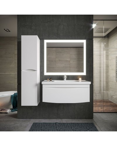 Тумба под раковину Бриклаер Вега 100 4627125414022 подвесная Белый глянец