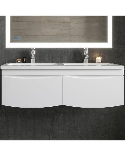 Тумба под раковину Бриклаер Вега 125 4627125414084 подвесная Белый глянец