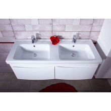 Тумба под раковину Бриклаер Вега 125 4627125414084 подвесная Белый глянец