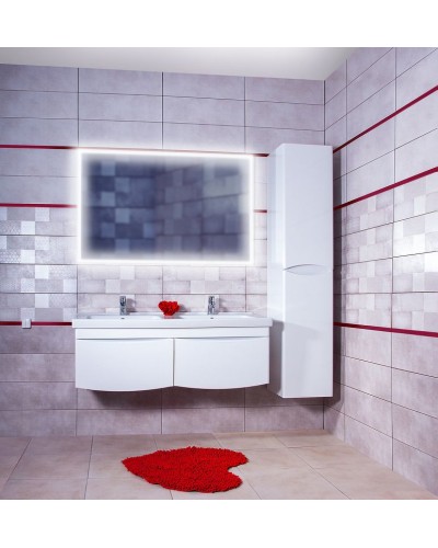 Тумба под раковину Бриклаер Вега 125 4627125414084 подвесная Белый глянец