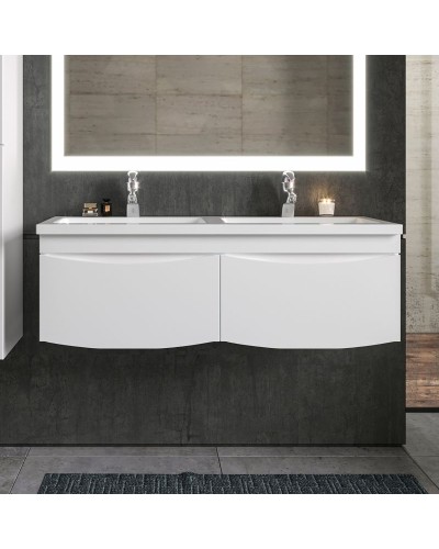 Тумба под раковину Бриклаер Вега 125 4627125414084 подвесная Белый глянец