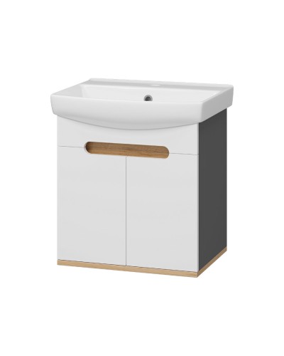 Сканди - 50 тумба подвесная 2 дв. бел./графит