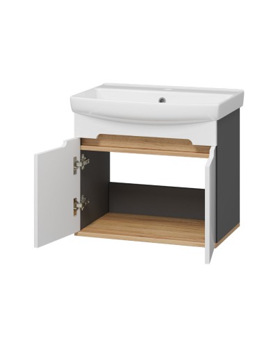 Сканди - 60 тумба подвесная 2 дв. бел./графит