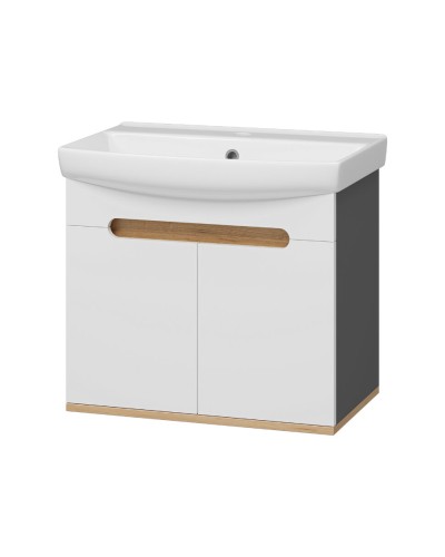 Сканди - 60 тумба подвесная 2 дв. бел./графит