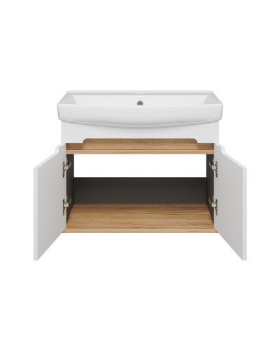 Сканди - 70 тумба подвесная 2 дв. бел./графит