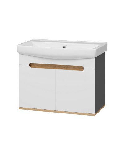 Сканди - 70 тумба подвесная 2 дв. бел./графит