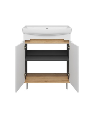 Сканди - 70 тумба напольная 2 дв бел./графит