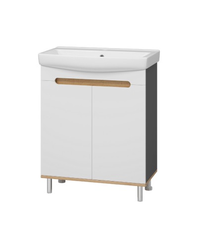 Сканди - 70 тумба напольная 2 дв бел./графит