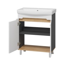 Сканди - 70 тумба напольная 2 дв бел./графит