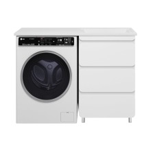 Чегет - 55 Тумба напольная 3 ящ. под стиральную машину, белая / раковина ПРАВАЯ