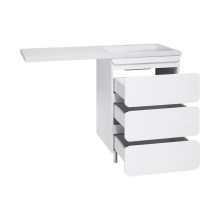 Чегет - 55 Тумба напольная 3 ящ. под стиральную машину, белая / раковина ПРАВАЯ