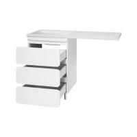 Чегет - 55 Тумба напольная 3 ящ. под стиральную машину, белая / раковина ЛЕВАЯ