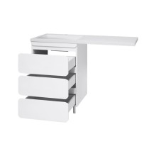 Чегет - 55 Тумба напольная 3 ящ. под стиральную машину, белая / раковина ЛЕВАЯ