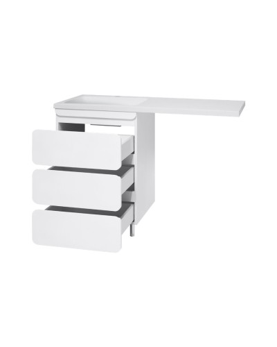 Чегет - 55 Тумба напольная 3 ящ. под стиральную машину, белая / раковина ЛЕВАЯ